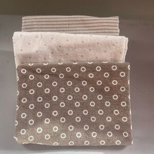 New Swaddle Blankets Brown and White-Gender Neutral-set of 3